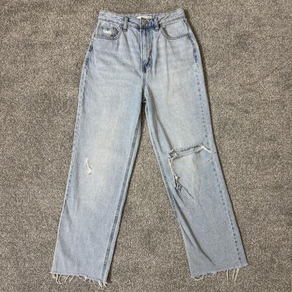 Pacsun Jeans Womens 27 Light Wash 90s Boyfriend High Rise Distressed Denim - Picture 1 of 13